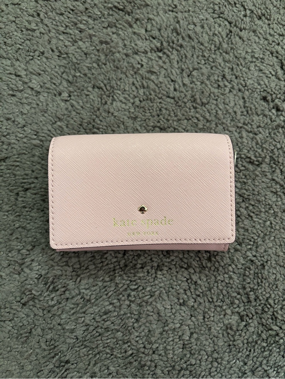 Kate Spade Pink Leather Wallet With Gold Accents